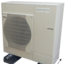 Jednostka zewnętrzna powietrznej pompy ciepła firmy Sofath